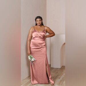 Rory Satin Dress in Desert Rose, size 14